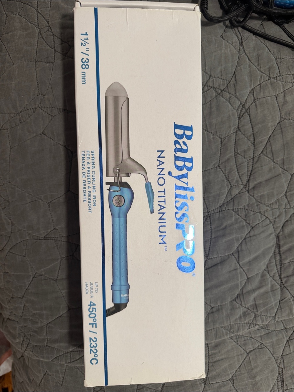BaByliss Pro Nano Titanium 1.5" Curling Iron - Light Blue & Silver